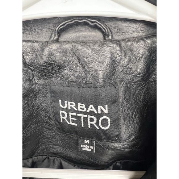 Urban Retro Faux Leather Floral Moto Jacket Women's Medium - Picture 3 of 10